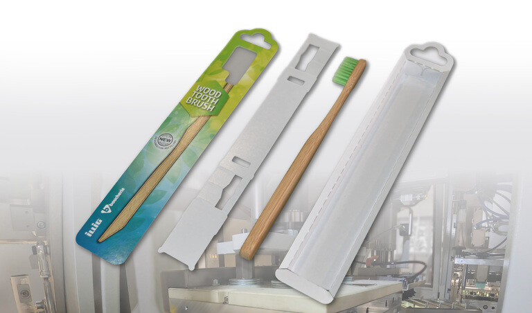 Das flexible Verpackungssystem HSU 35b von ILLIG eignet sich für nachhaltige Blisterverpackungen aus Voll-Karton mit Inlay zur Produktfixierung. | © ILLIG Maschinenbau GmbH