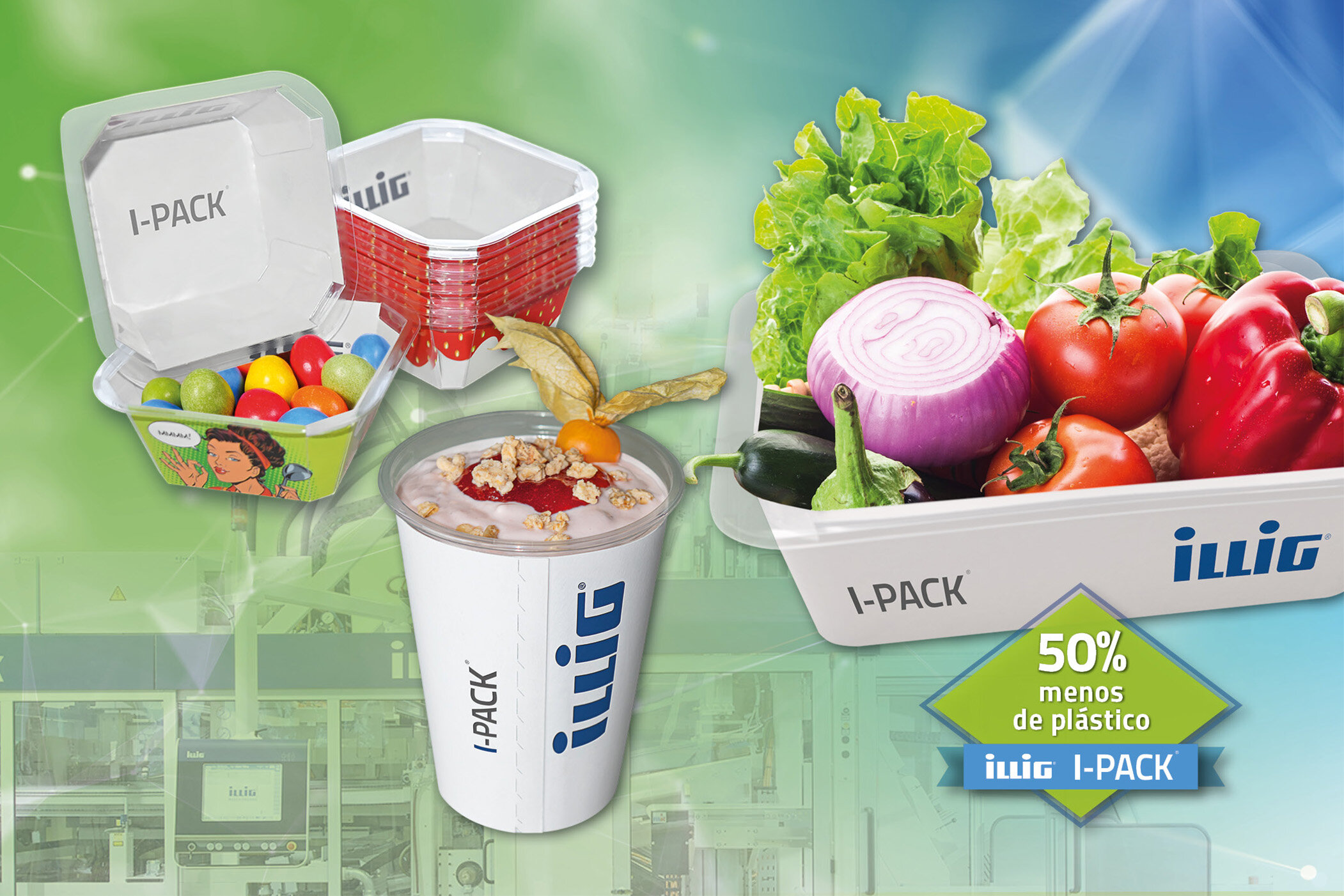 Environmentally friendly solutions from ILLIG – over 50% less plastic with I-PACK®. | © ILLIG Maschinenbau GmbH & Co. KG